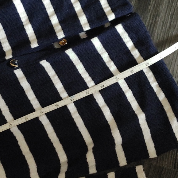 ST. JOHN Sport Nautical Vneck cardigan striped sweater M lightweight - Picture 17 of 17
